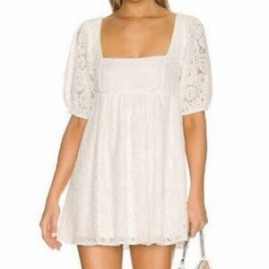 Show Me Your MuMu White Lace Mini Dress